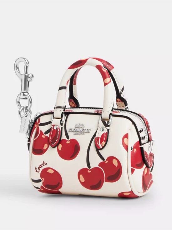 Coach Handbags - Coach Cherry Print Mini Satchel in White and Red